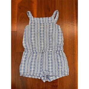 Carter's Romper Toddler Girls 3t Blue & White Geometric Sleeveless